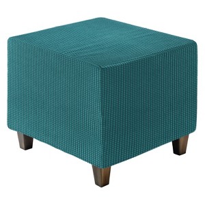 Unique Bargains Square Jacquard Ottoman Slipcover with Elastic Bottom for Furniture Protector - 1 of 4