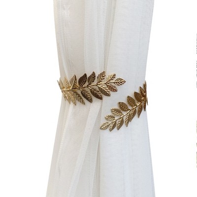 Tree City Metal Leaf Tieback Creative Modern Home Decor Curtain Tiebacks Gold