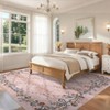 Washable Rug Modern Floral Rug Non Slip Low Pile Rug Stain Resistant Area Rug Non Shedding Indoor Floor Cover for Bedroom Living Room - 4 of 4