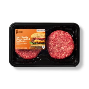 Cheddar Stuffed Beef Patties - 16oz/2ct - Good & Gather™ - 1 of 3