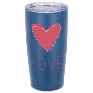 Elanze Designs Love Stitched Up Heart Wrap-Around Design 20 Ounce Stainless Steel On-The-Go Coffee Mug, Thermal Travel Tumbler with Leak Resistant - 1 of 4