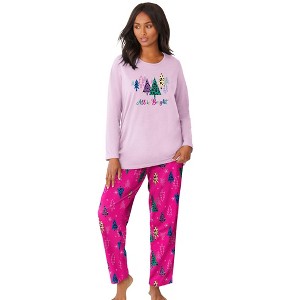 Dreams & Co. Long Sleeve Knit PJ Set - 1 of 4