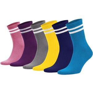 Athletic Sport Crew Running Socks – 6 Pairs, Soft Cotton, Breathable & Moisture-Wicking, Shoe Size 5-10 - 1 of 1