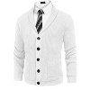 COOFANDY Men's Shawl Collar Cardigan Sweater Slim Fit Cable Knit Button up Sweater with Pockets - 2 of 4