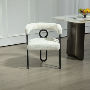 Dining Chair for Sale, Modern Chenille Fabric Upholstered Barrel Dining Chair Side Chair with Three Legs,Kitchen Island Chair-Cuddlewood - 1 of 4
