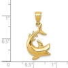 Black Bow Jewelry 14k Yellow Gold Small Thrashing Shark Pendant - 3 of 4