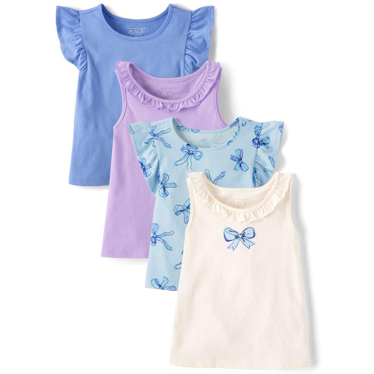 The Children's Place Toddler Girls Sleeveless Bow Flutter Tank Top 4-Pack