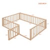 CAVINAS Full Size Wood Montessori Bed,Modern Floor Bed Frame with Safety Fence and Door,Toddler Bed for Bedroom - 3 of 4