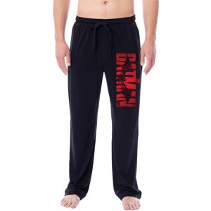 DC Comics Men's The Batman Movie Logo Adult Loungewear Pajama Pants Black - 1 of 3