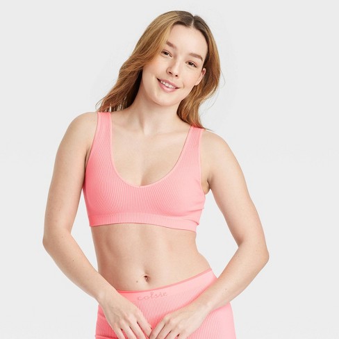 Women's Reversible Neckline Seamless Bralette - Colsie™ Pink Xs