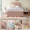 Twin Size Velvet Princess Platform Bed Frame, Adjustable Bear Headboard, Wooden Slats Support, No Box Spring Needed, Easy Assembly - 4 of 4