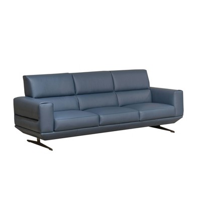 Matilda 100% Top Grain Leather Sofa French Blue - Abbyson Living