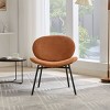 Mid-Century Modern Shell Lounge Chair with Fabric/PU Leather Seat,Wide Curved Back and Metal Legs for Living Room or Bedroom-Baofuwish - 2 of 4