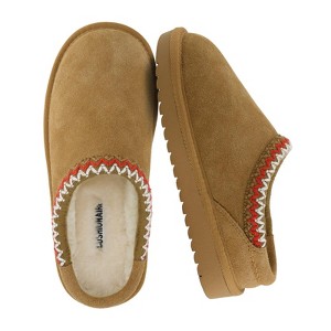 CUSHIONAIRE Keto Kids Slippers - Cozy Slip On Mule House Shoes with Faux Fur Lining and Cushioned Memory Foam Comfort - 1 of 4