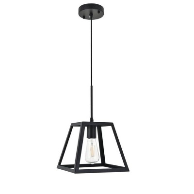 Resolute Contemporary Black Trapezoid Pendant Light 9.4"