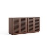Homy Casa Storage Console Cabinet with Slatted Doors, Large Capacity, for Living Room and Entryway, Walnut - 2 of 4