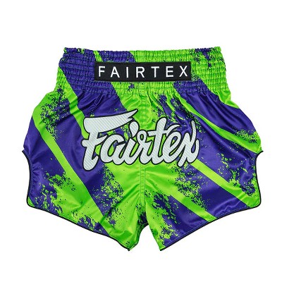 Fairtex BS1928 Green/Blue New Muay Thai Boxing Shorts Slim Cut
