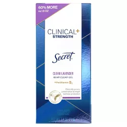 Secret Clinical Strength Clear Gel Clean Antiperspirant & Deodorant - Clean Lavender - 2.6oz