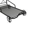 Twin Size Metal Bed With 4 Wheels And Guardrails Car-shaped Platform Bed Frame With X-Shaped Frame Shelf For Bedroom - 4 of 4