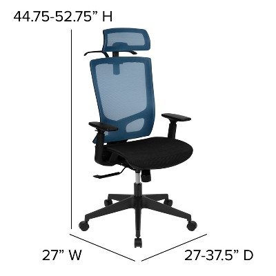 Ergonomic Blue Mesh High Back Swivel Office Chair
