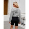 Clearlove Women Zip Up Cropped Cardigan Jacket Hooded Sweatshirts Casual Long Sleeve Top - 4 of 4