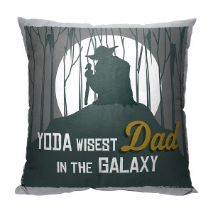 Disney Star Wars Classic Yoda Best Dad Throw Pillow 18x18 Inches - 1 of 2
