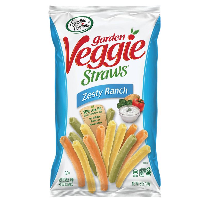 Sensible Portions Zesty Ranch Garden Veggie Straws - 6oz, 1 of 5