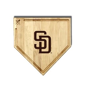 MLB 17-Inch Wooden Home Plate Cutting Board w/Trough, San Diego Padres - 1 of 2