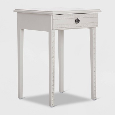 Jules End Table Nightstand with Drawer Light Gray - Adore Decor