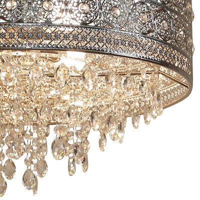 Brielle 26'' Polished Nickel Floral Crystal Medallion Chandelier