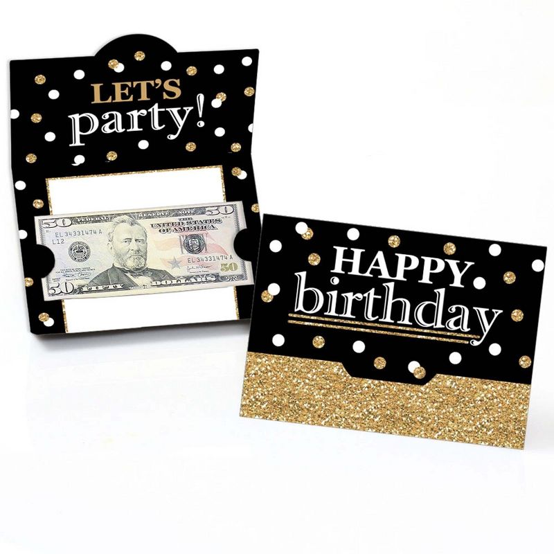 Big Dot of Happiness Adult Happy Birthday - Gold - Birthday Party Money and Gift Card Holders - Set of 8, 1 of 5