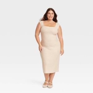 Women's Knit Midi Bodycon Dress - Universal Thread™ - 1 of 3