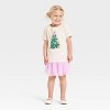 Toddler Girls' Holiday Short Sleeve Graphic T-Shirt - Cat & Jack™ Cream - 4 of 4