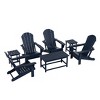 WestinTrends 7 Piece Set Outdoor Folding Adirondack Chairs with Coffee Table Side Table - 3 of 4