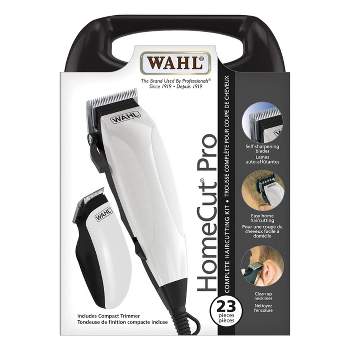Wahl Homecut Pro Complete 23 Piece Hair Clipper and Trimmer Haircutting Kit with Carry Case in White