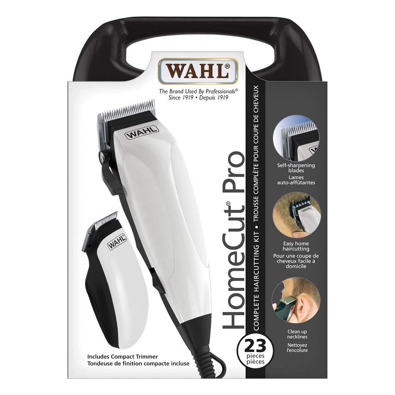 Wahl Homecut Pro Complete 23 Piece Hair Clipper and Trimmer Haircutting Kit with Carry Case in White, 1 of 4