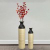 Uniquewsie Elegant Black or White Cylinder Shaped Tall Spun Bamboo Floor Vases, Embellished with a Glossy Lacquer - 3 of 4