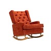Rocking Accent Chair, Tufted Upholstered Luxury Wingback for Nursery, Living Room - 4 of 4
