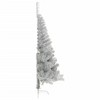 vidaXL Artificial Half Christmas Tree White PVC, Steel 59.1 in high - Silver 6 x 4 ft - 3 of 4