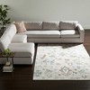 2' X 3' Tan Brown And Blue Abstract Distressed Area Rug - 2 of 4