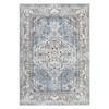 Vintage Washable Soft Area Rug, Low Pile Anti-Slip Stain Resistant Rug, Foldable Thin Floral Printed Distressed Carpet - 2 of 4
