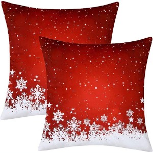 2 Pieces Velvet Christmas Throw Pillow Covers for Couch Bed Sofa - 1 of 4