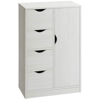 HOMCOM Modern Storage Cabinet, Freestanding Organizer with 4 Drawers and Cabinet for Living Room or Bedroom