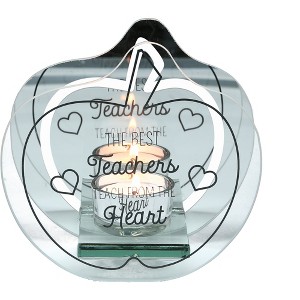 Pavilion Gift Company -  From The Heart - 5.5" x 5.25" Mirrored Glass Candle Holder - Candle Holders - 1 of 4