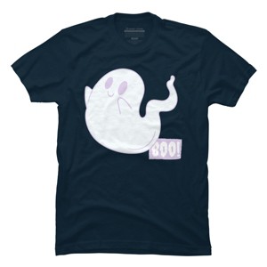 Men's Design By Humans Boo Cute Ghost Halloween cute design By BoogieCreates T-Shirt - 1 of 4