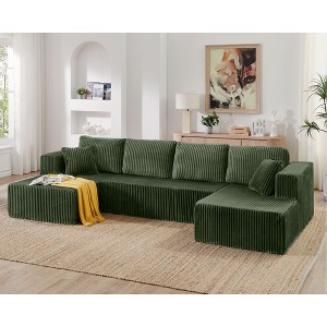 Modular Sectional Sofa, Compressed Sectional Sofa Modern Minimalist Style Corduroy Couch - 1 of 4