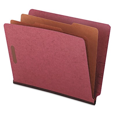 UNIVERSAL Pressboard End Tab Classification Folders Letter Six-Section Red 10/Box 10315