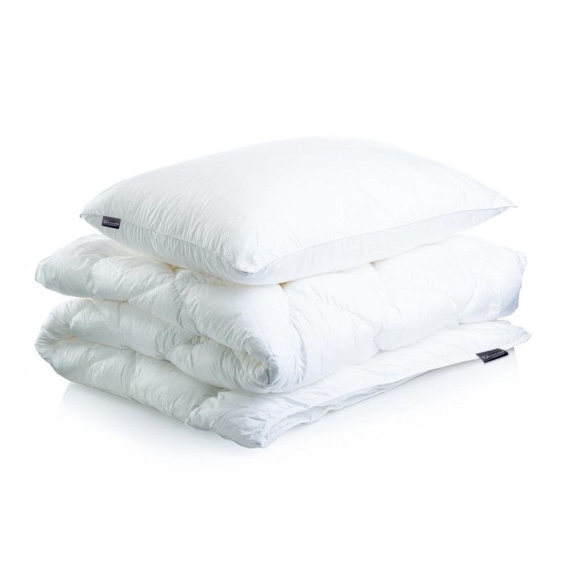 Lincove Move-in Bundle - White Down Comforter and Set of Two White Down Pillows - 625 Fill Power, 500 Thread Count Cotton Shell, 5 of 7
