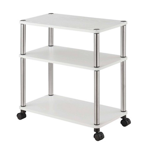Designs2Go 3 Tier Office Caddy with Wheels White - Breighton Home