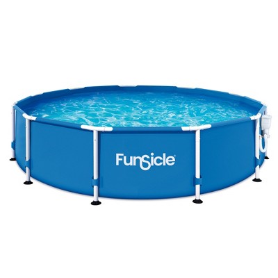 Funsicle 12' x 30" Outdoor Activity Round Metal Frame Above Ground 6 Person Swimming Pool Set with SkimmerPlus Filter Pump, Blue